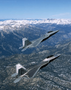 F-22 in flight