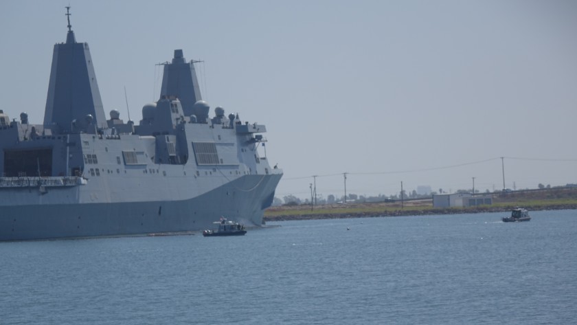 picture of USS New Orleans docked at Naval Weapons Station Seal Beach
